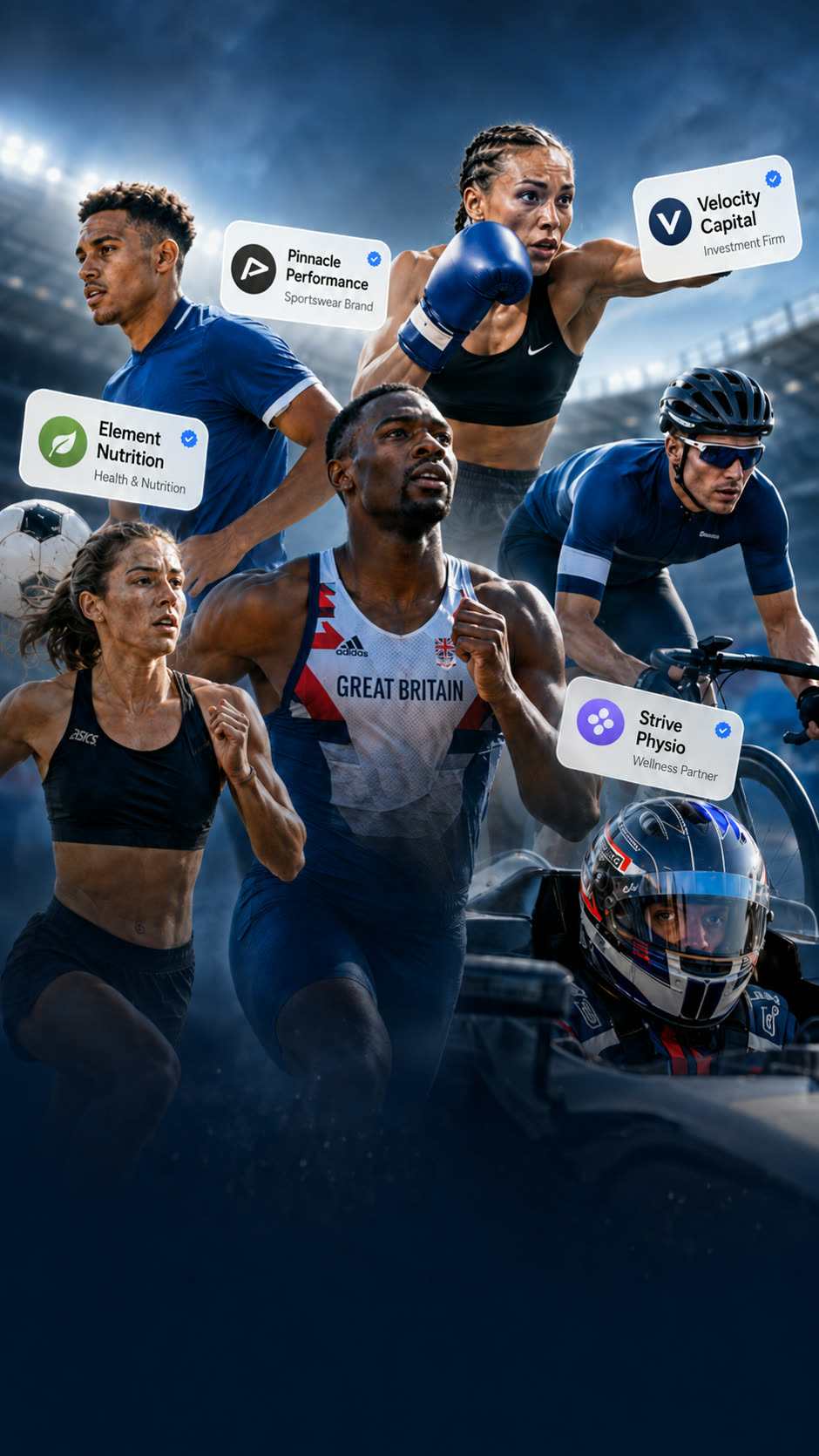 Athletes backed by verified sponsor brands